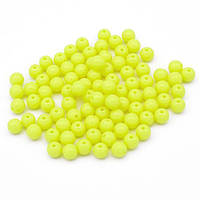 Бусини акрил 8 мм 50 г флуоресцентні круглі неонові жовті УТ0027436