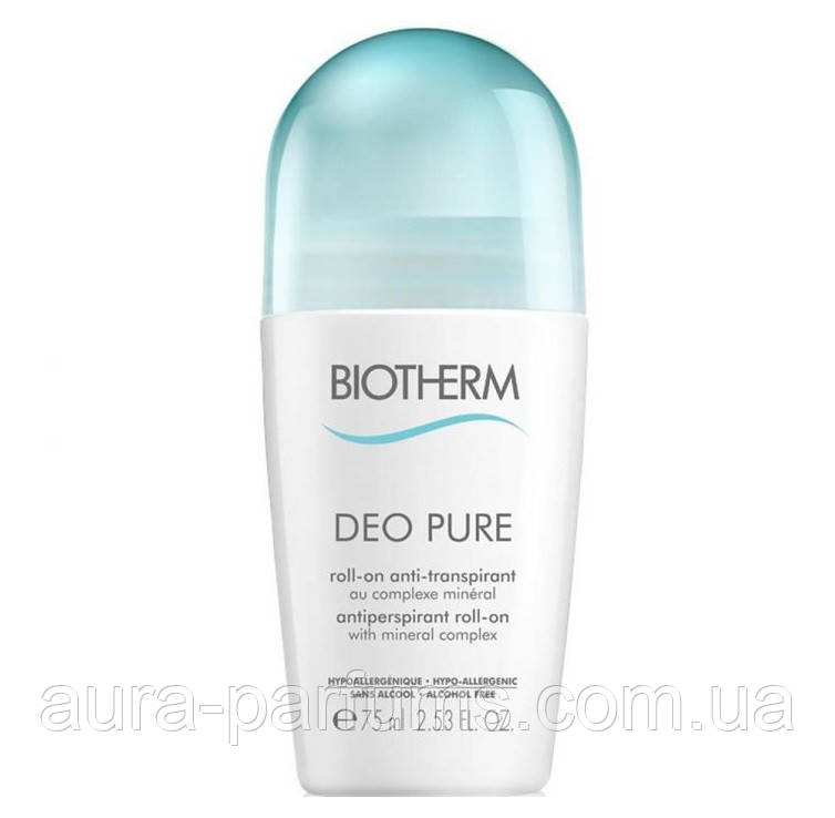 Дезодорант роликовий Biotherm Deo Pure Antiperspirant Roll-On 75 ml.