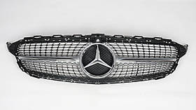 Решітка радіатора на Mercedes C-class W205, стиль Diamond silver (camera)
