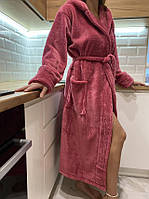 Довгий теплий махровий жіночий халат на запах 48-50-52р, доставка Укрпошта, НП, Розетка