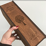 Подарункова дерев'яна коробка для алкоголю Manific Decor на весілля ініціалами та датою з покриттям, фото 3