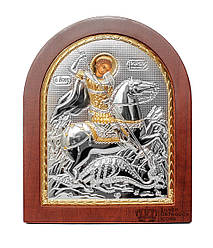 Святий Георгій Побідоносець 5,2х6,8см Срібна Ікона, виготовлена у Греції