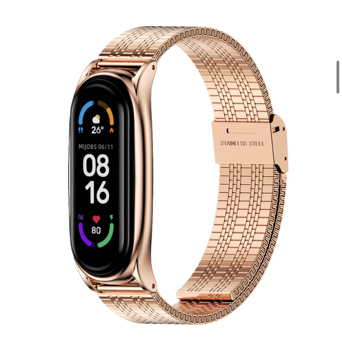 Металевий ремінець MiJobs для Mi Band 5 золотистий тину