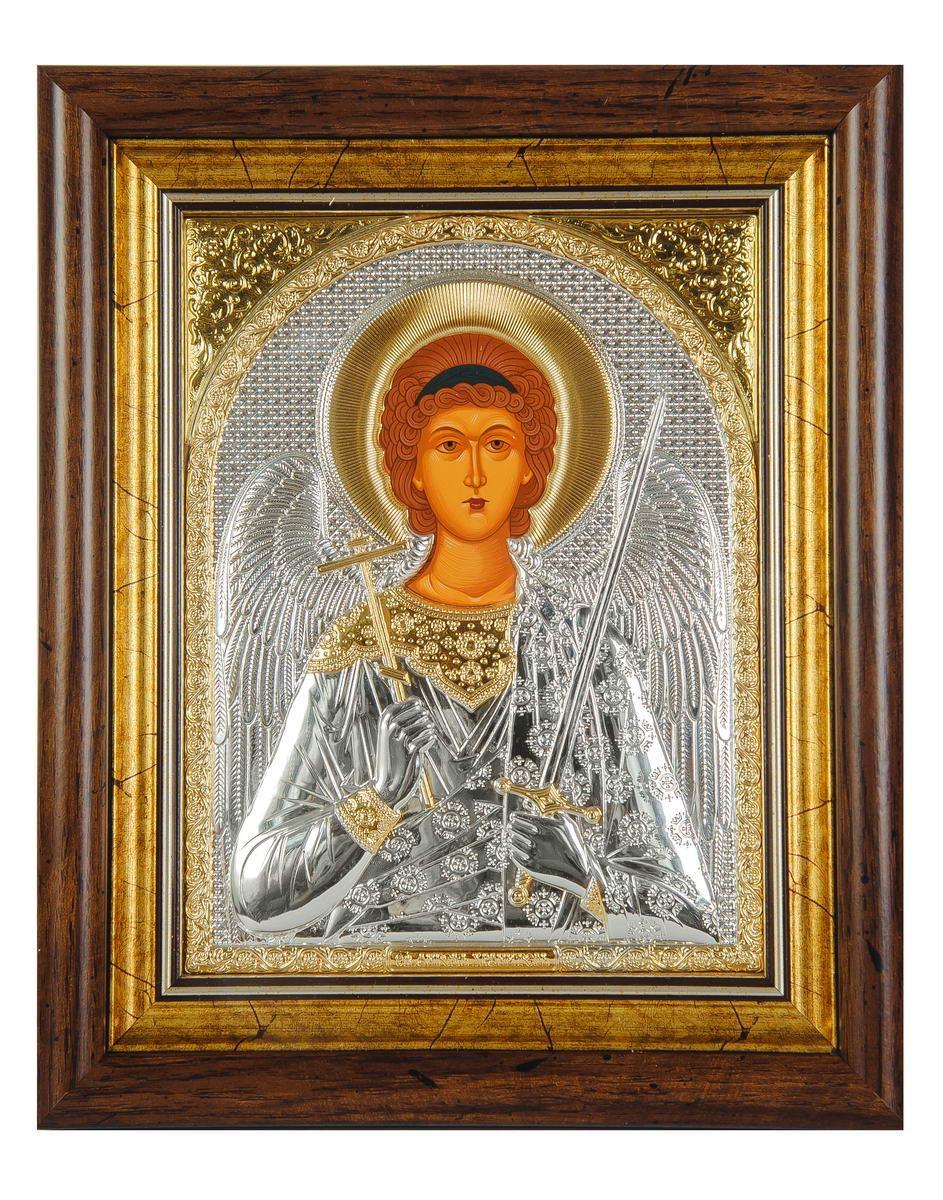 Ікона Ангела 15,5х17см в кіоті під склом, срібний оклад (Греція), фото 1
