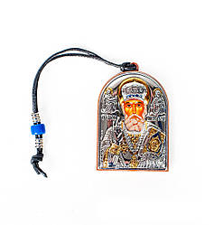 Оберіг для водія. Іконка Миколая Чудотворця. 5,5х4см на мотузочці