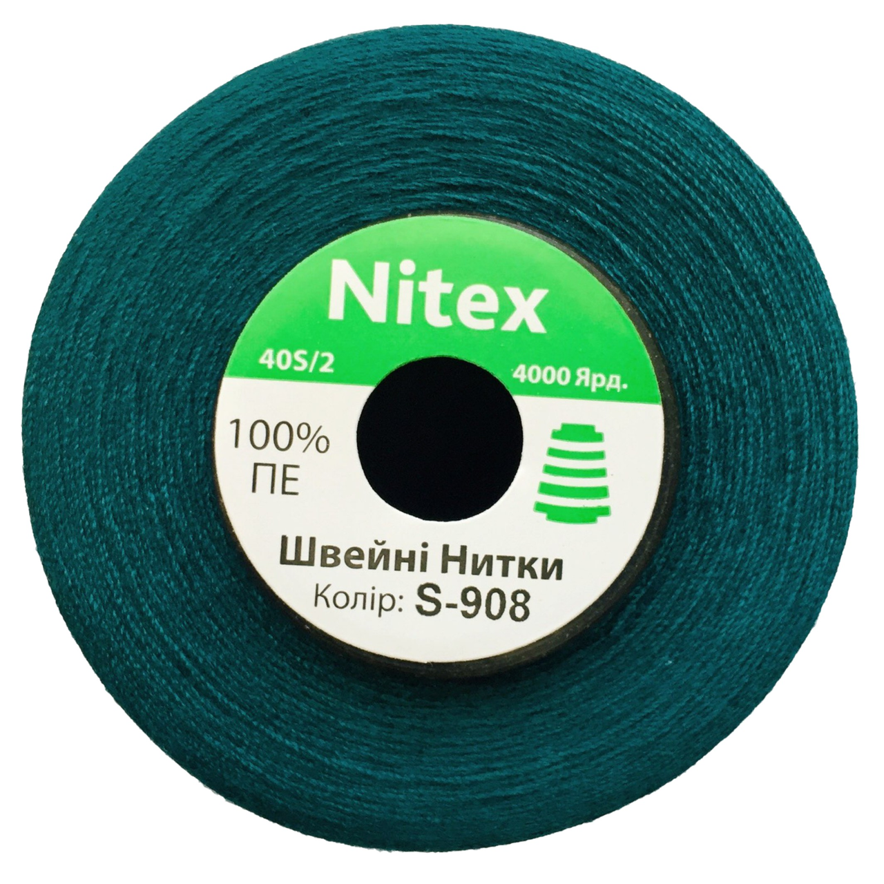 Швейна нитка 100% PE 40/2 кол S-908 синій брудний (боб 4000ярдов)