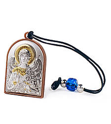 Ікони автомобільні срібні Іконка-оберіг в автомобіль Ангела Хранителя та Ісуса 3,6х2,6см на шнурочку