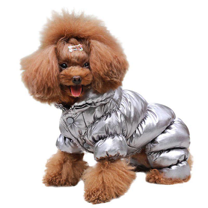 Теплий зимовий комбінезон для собак на флісі розмір S, світло-сірий