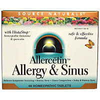 Source Naturals, Allercetin, Allergy Sinus, 48 натуральних таблеток