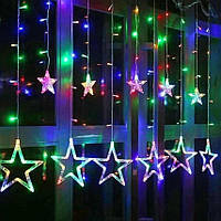 Xmas гирлянда STAR CURTAIN 12M MULTI Звезды Мультицветные