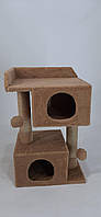 Ігровий комплекс Твікс, когтеточка для кішок з двома будиночками і лежанкою ТМ Dom До, фото 1
