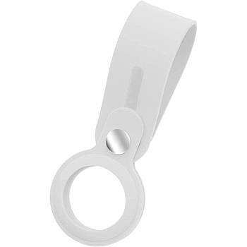 Силіконовий чохол брелок ArmorStandart Silicone Loop for AirTag with Button, White (ARM58923)