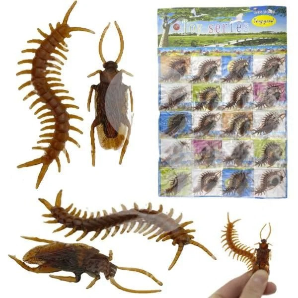 Іграшка гумова Таракан і сороконіжка набір 20 шт., фото 1