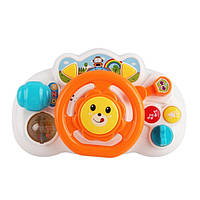 Детская развивающая игрушка автотренажер музыкальный руль 33401 А/QF 366-033 свет звук трещотка