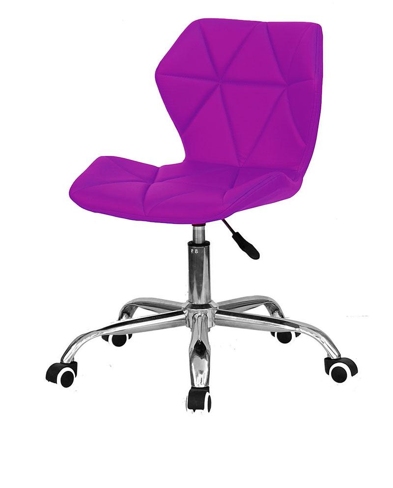 Стілець Greg CH Office шкірозамінник фіолетовий 1031 на хромованій хрестовині з коліщатками, фото 1