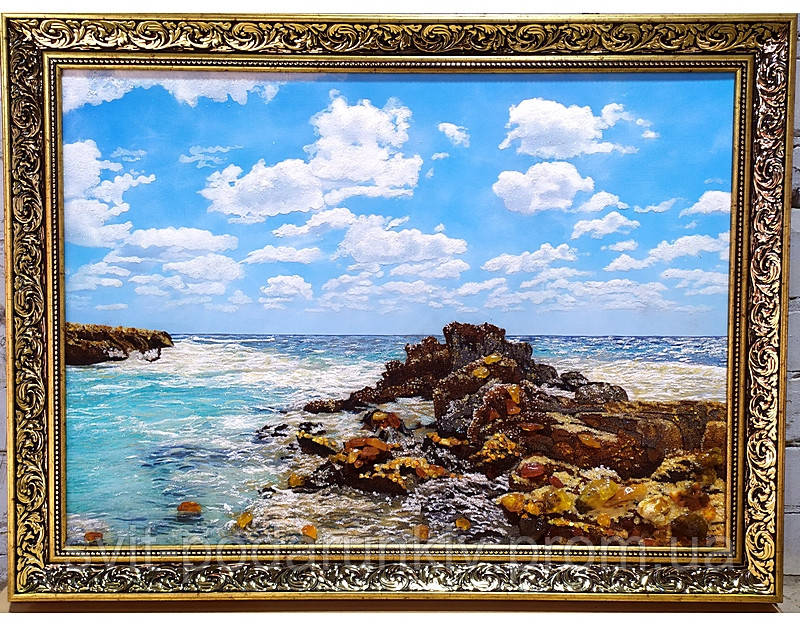 Красивий Морський пейзаж велика подарункова картина з бурштину