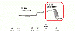 Глушник (вихлопна система) MAZDA 323 1.8 i 16V (1840 см3) (94-00 рр) (хетчбек) (Мазда) BA