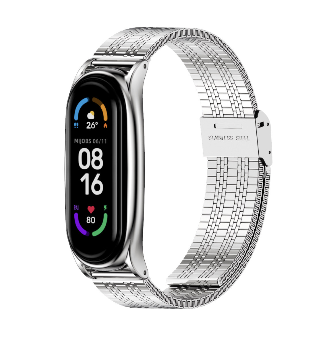 Металевий ремінець MiJobs для Mi Band 4 сріблястий тину