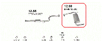 Глушитель (выхлопная система) MAZDA 323 F 1.8i-16V (1840 см3) (94-96 гг) (5-пятидверный хетчбэк) (Мазда) BA