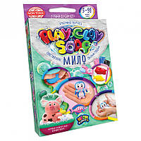 Набор креативного творчества "Пластилиновое мыло" Danko Toys PCS-02 Play Clay Soap, мал, укр, 4 цвета Пингвин,