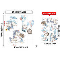 Вінілові наклейки Дівчинка та тварини (лист 60 х 90 см) Б454-3 TMDYJ-AB, фото 2