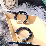 Сережки сережки Кола кільця сині Blue каміння кристали стильні вечірні, фото 4