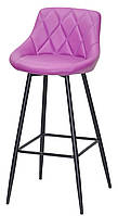 Барный стул Foro Bar 75 ML пурпурный 1010 кожзам на черных металлических ножках, в скандинавском стиле
