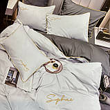 Комплект якісної постільної білизни із сатину Євро розмір 200*220 см, фото 2