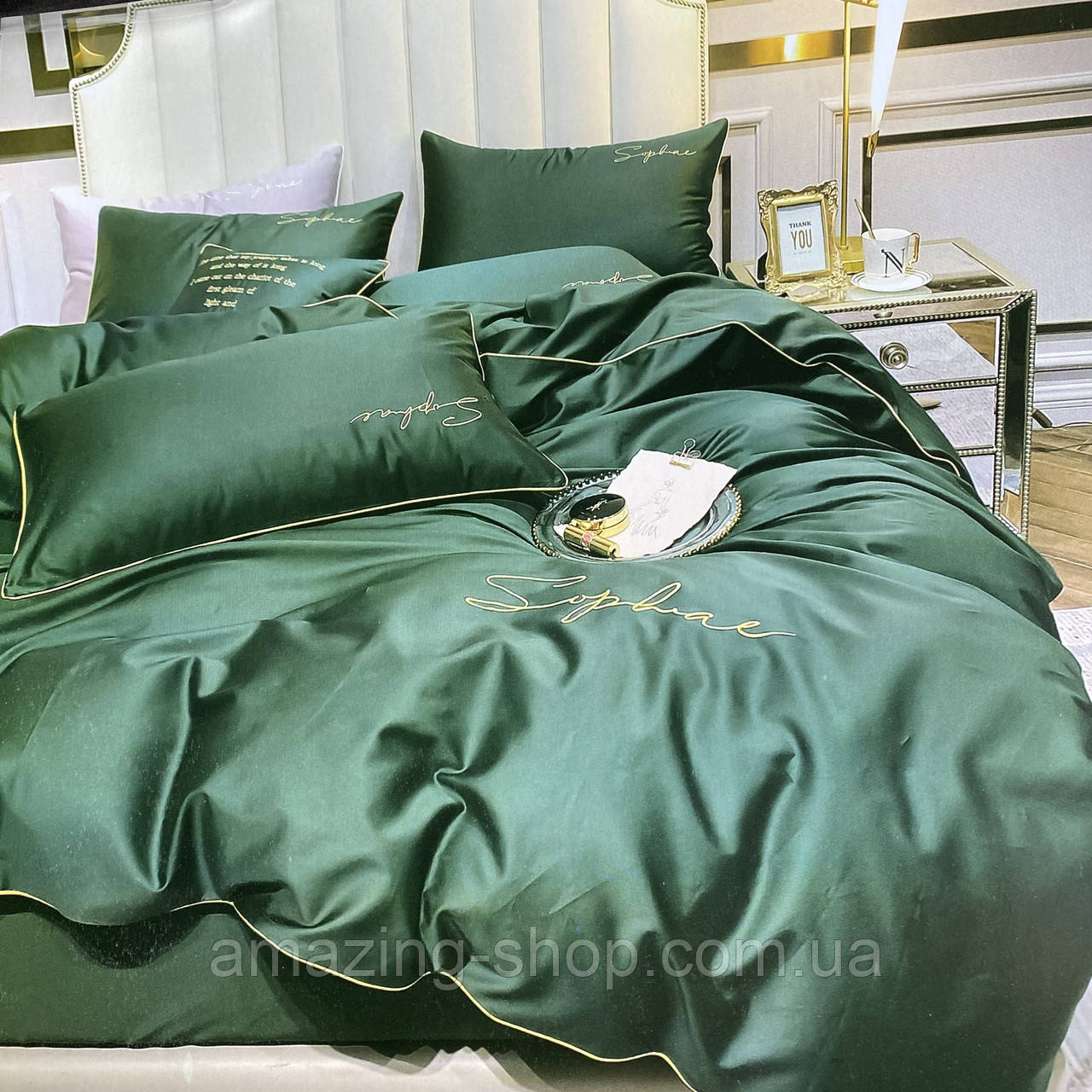 Якісна постільна білизна із сатину Євро розмір 200*220 см, фото 1