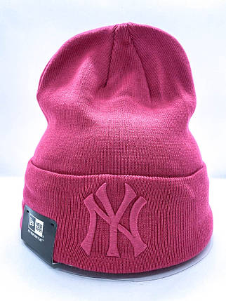 Шапка NY New York Yankees MLB Нью-Йорк Янкіс Рожева ТОП ЯКІСТЬ, фото 1