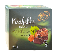 Вафли в шоколаде с ореховым кремом Tasso Wafelki, 600 г, Польша, в коробке