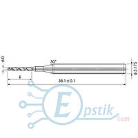 Сверло твердосплавное Ø 0.25мм 3.175мм