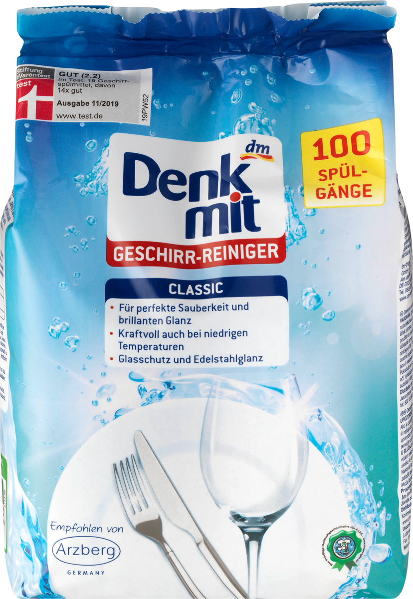 Безфосфатний порошок для посудомийних машин Denkmit Geschirr- reiniger 1.8 кг.