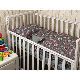 Дитяча постільна білизна в ліжечко Руно постільний комплект Сердечки для немовлят, фото 2