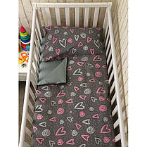 Дитяча постільна білизна в ліжечко Руно постільний комплект Сердечки для немовлят, фото 3