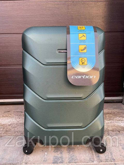 Валіза CARBON 147 АБС-пластик, великий зелений L