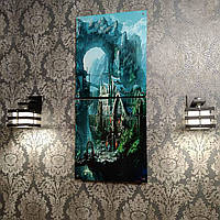 Картина модульная из стекла Вертикальная Эльфийский замок 2 части