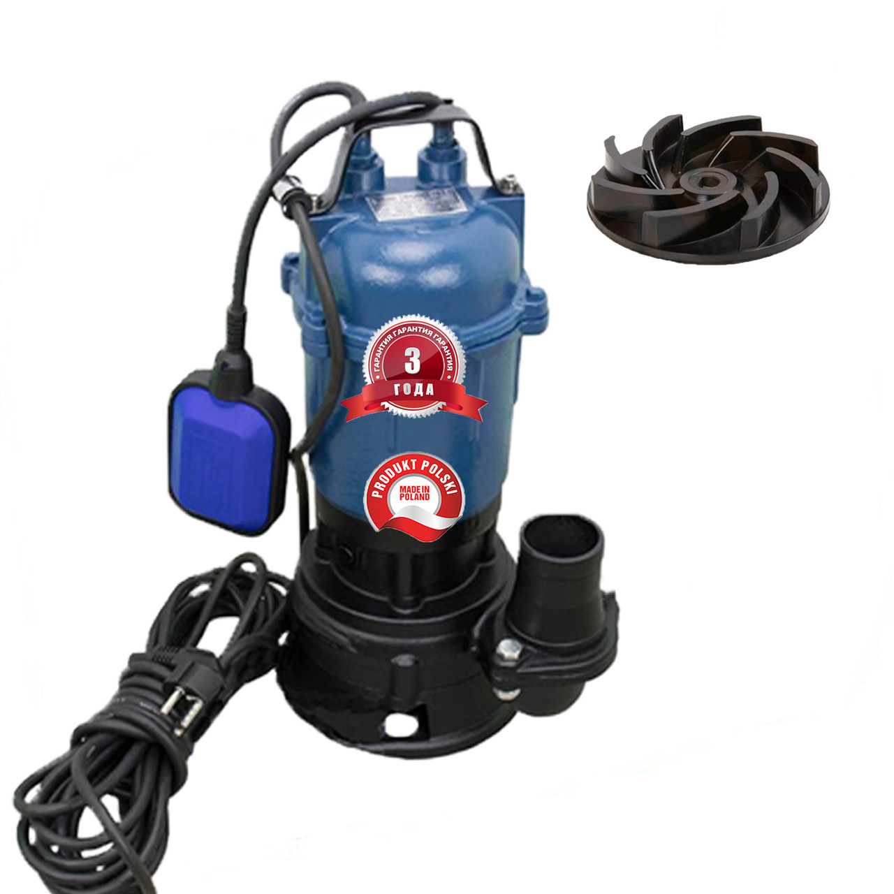 Фекальний насос Akwa Pump WQD 1.5 12-10 гарантія 3 роки Польща