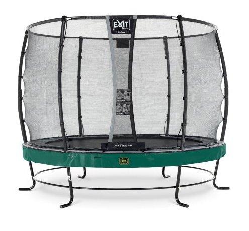 Батут із сіткою безпеки, EXIT Elegant Premium 305 cm (3 метри), для джампінгу) green Deluxe