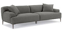 Прямий м'який диван сірого кольору для дому в вітальню, сучасна стильна Софа на ніжках Лучіано Vetro Mebel