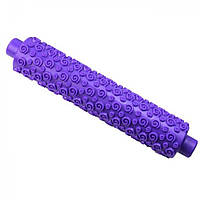 Скалка рельєфна для тіста і мастики пластик фіолетова 30 см