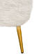 Гарний білий маленький Пуф хутряний Альпака на високих золотих ніжках для спальні будуара Vetro Mebel, фото 6