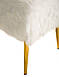 Гарний білий маленький Пуф хутряний Альпака на високих золотих ніжках для спальні будуара Vetro Mebel, фото 4
