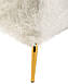 Гарний білий маленький Пуф хутряний Альпака на високих золотих ніжках для спальні будуара Vetro Mebel, фото 5