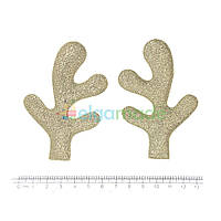 Патч блискучий РІЖКИ КРЕМОВІ, 8.5х5.5 см, пара