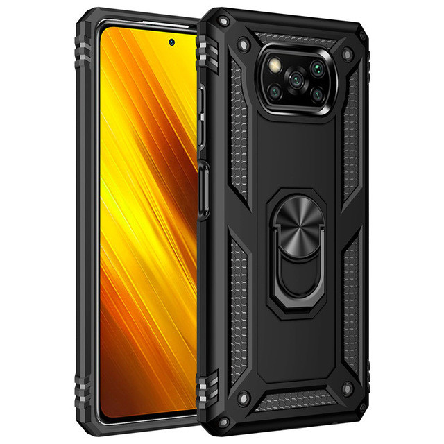 Протиударний чохол бампер Magnetic Ring з підставкою для Xiaomi Poco X3 / X3 NFC / X3 Pro Black