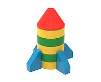 Детский напольный мягкий конструктор Hop-Hop Ракета ПВХ ткань, Разноцветный