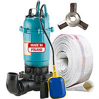 Фекальний насос дренажний з ножами Grand Water WQCD 2-2,6 + шланг 10м Польща