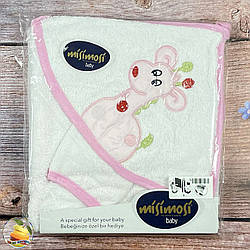 Дитячий рушник "Жираф" з рукавичкою для купання дівчинка Розмір: 75х 80 см (02717-2)