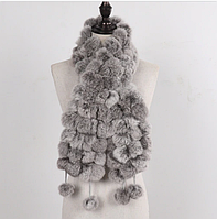 Жіночий шарф із кролика сірий